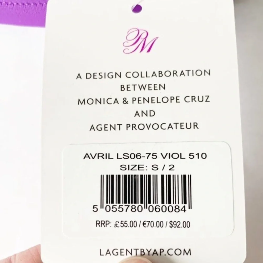 L'Agent‎ by Agent Provocateur Avril Purple Bikini Top Women's Small New Designer